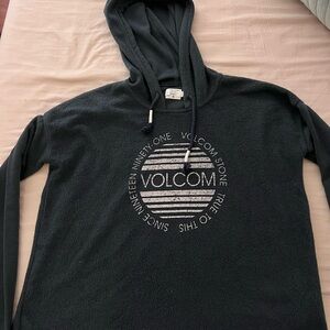 Volcom Women's blue cropped Hoodie Sweater